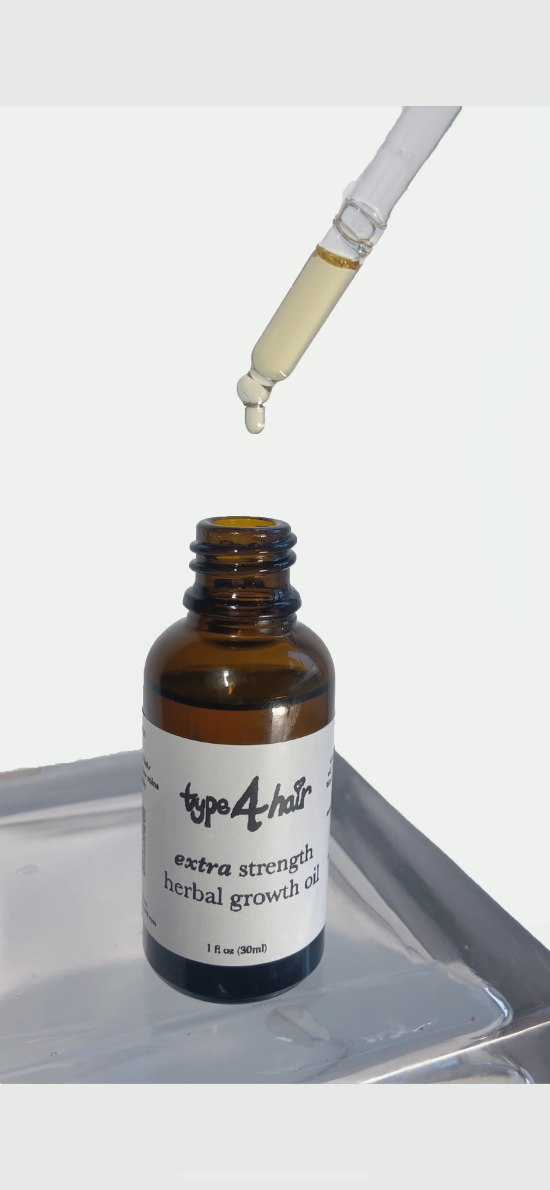 Type4Hair oil bottle with dropper